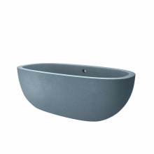 NativeStone 72" Free Standing Stone Composite Soaking Tub with Center Drain and Overflow