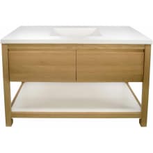 Solace 48" Free Standing Single Basin Vanity Set with Solid Oak Cabinet, Pearl Shelf, and NativeStone Vanity Top