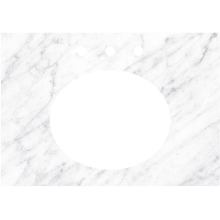 31" Marble Vanity Top with Oval Sink Cutout and 3 Faucet Holes