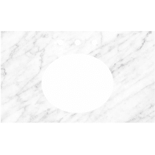 37" Marble Vanity Top with Oval Sink Cutout and 3 Faucet Holes