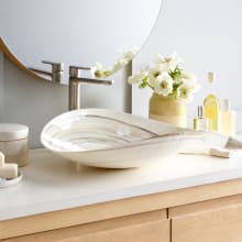 Murano Sorrento 20" Oval Glass Vessel Bathroom Sink