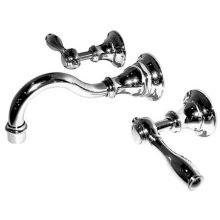 Victoria Double Handle Widespread Wall Mounted Lavatory Faucet with Metal Lever Handles