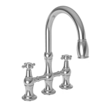 Chesterfield 1.8 GPM Widespread Bridge Pull Down Kitchen Faucet with Cross Handles