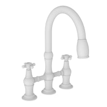 Chesterfield 1.8 GPM Widespread Bridge Pull Down Kitchen Faucet with Cross Handles