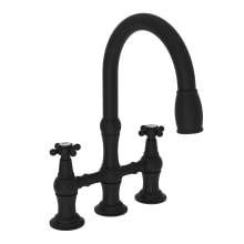 Chesterfield 1.8 GPM Widespread Bridge Pull Down Kitchen Faucet with Cross Handles