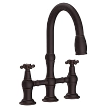 Chesterfield 1.8 GPM Widespread Bridge Pull Down Kitchen Faucet with Cross Handles