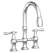 Chesterfield 1.8 GPM Widespread Bridge Pull Down Kitchen Faucet with Lever Handles