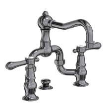 Chesterfield 1.2 GPM Widespread Bathroom Bridge Faucet with Metal Lever Handles and Pop-Up Drain