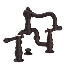 Chesterfield 1.2 GPM Widespread Bathroom Bridge Faucet with Metal Lever Handles and Pop-Up Drain