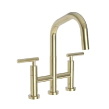 East Square 1.8 GPM Widespread Bridge Pull Down Kitchen Faucet with Lever Handles