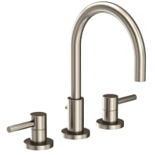 East Linear Double Handle Widespread Lavatory Faucet with Metal Lever Handles