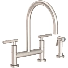 East Linear 1.8 GPM Widespread Bridge Kitchen Faucet with Lever Handles - Includes Side Spray