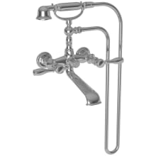 Victoria Wall Mounted Tub Filler with Hand Shower, Hose, and Lever Handles