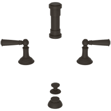 Double Handle Widespread Bidet Faucet with Vacuum Breaker and Metal Lever Handles from the Aylesbury and Jacobean Collections