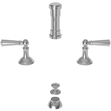 Double Handle Widespread Bidet Faucet with Vacuum Breaker and Metal Lever Handles from the Aylesbury and Jacobean Collections