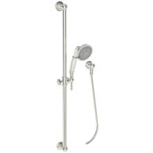 Ithaca Multi-Function Hand Shower Package with Slide Bar, Hose and Wall Supply Included