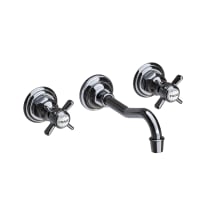 Fairfield Double Handle Widespread Wall Mounted Lavatory Faucet with Metal Cross Handles