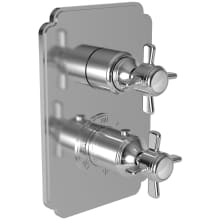 Fairfield Four Function Thermostatic Valve Trim Only with Dual Cross Handles, Integrated Diverter, and Volume Control - Less Rough In