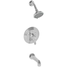 Chesterfield Single Handle Pressure Balanced Tub and Shower Trim with Single Function Shower Head and Metal Lever Handle