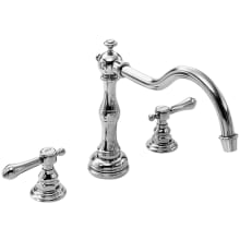 Chesterfield Double Handle Deck Mounted Roman Tub Filler with Metal Lever Handles