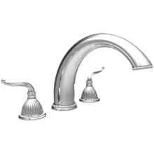 Alexandria Double Handle Deck Mounted Roman Tub Filler with Metal Lever Handles