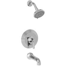 Metropole Single Handle Pressure Balanced Tub and Shower Trim with Single Function Shower Head and Metal Lever Handle
