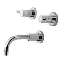 East Linear Double Handle Wall Mounted Bathtub Faucet with Metal Lever Handles