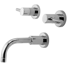East Linear Double Handle Wall Mounted Bathtub Faucet with Metal Lever Handles