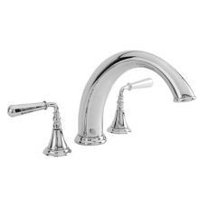 Bevelle Double Handle Deck Mounted Roman Tub Filler with Metal Lever Handles