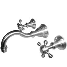 Victoria Wall Mounted Bathroom Faucet with Metal Cross Handles