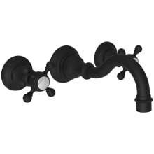 Victoria Wall Mounted Bathroom Faucet with Metal Cross Handles