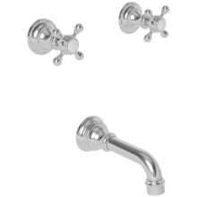 Victoria Double Handle Wall Mounted Tub Filler with Metal Cross Handles