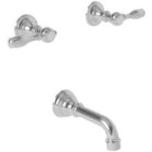 Victoria Double Handle Wall Mounted Tub Filler with Metal Lever Handles