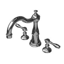 Victoria Double Handle Deck Mounted Roman Tub Filler with Metal Lever Handles