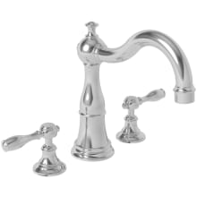 Victoria Double Handle Deck Mounted Roman Tub Filler with Metal Lever Handles