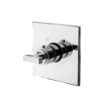 Single Handle Square Thermostatic Valve Trim with Metal Lever Handle from the Colorado and Cube 2 Collections