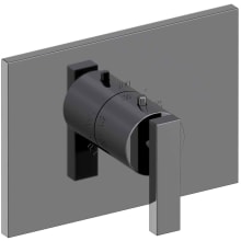 Single Handle Thermostatic Valve Trim with Rectangular Escutcheon and Metal Lever Handle from the Secant Collection
