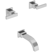 Double Handle Tub Filler with Tub Spout and Metal Lever Handles from the Secant Collection