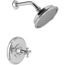 Aylesbury Single Handle Shower Valve Trim with Shower Head and Metal Cross Handle - Less Rough-In Valve