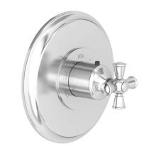 Single Handle Thermostatic Valve Trim with Round Escutcheon and Metal Cross Handle for the Aylesbury, Jacobean and Sutton Collections