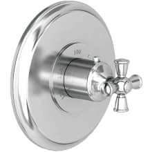 Single Handle Thermostatic Valve Trim with Round Escutcheon and Metal Cross Handle for the Aylesbury, Jacobean and Sutton Collections