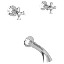 Double Handle Tub Filler with Tub Spout and Metal Cross Handles from the Aylesbury Collection