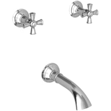 Double Handle Tub Filler with Tub Spout and Metal Cross Handles from the Aylesbury Collection