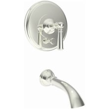 Single Handle Tub and Shower Valve Trim with Tub Spout, Shower Head, and Metal Lever Handle from the Aylesbury Collection