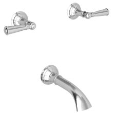 Double Handle Tub Filler with Tub Spout and Metal Lever Handles from the Aylesbury Collection