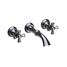 Double Handle Wall Mounted Bathroom Faucet with Metal Cross Handles from the Sutton Collection