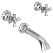 Double Handle Tub Filler with Tub Spout and Metal Cross Handles from the Sutton Collection