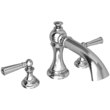 Double Handle Deck Mounted Roman Tub Filler with Tub Spout and Metal Lever Handles from the Sutton Collection