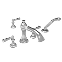 Sutton Deck Mounted Roman Tub Faucet Trim with Metal Lever Handles and Diverter - Includes Personal Hand Shower