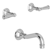 Double Handle Tub Filler with Tub Spout and Metal Lever Handles from the Jacobean Collection